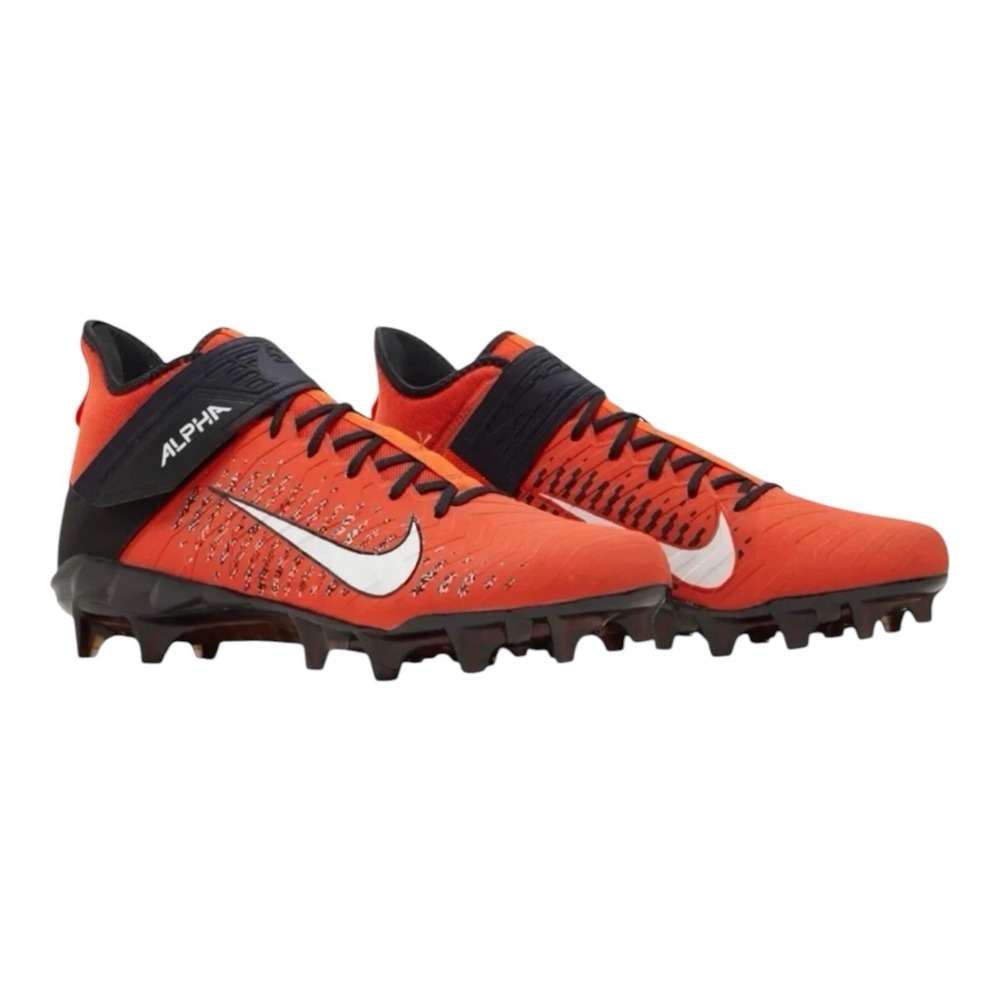NIKE Alpha Menace Pro 2 Mid Football Cleats Mens Size 15 Orange AQ3209-801